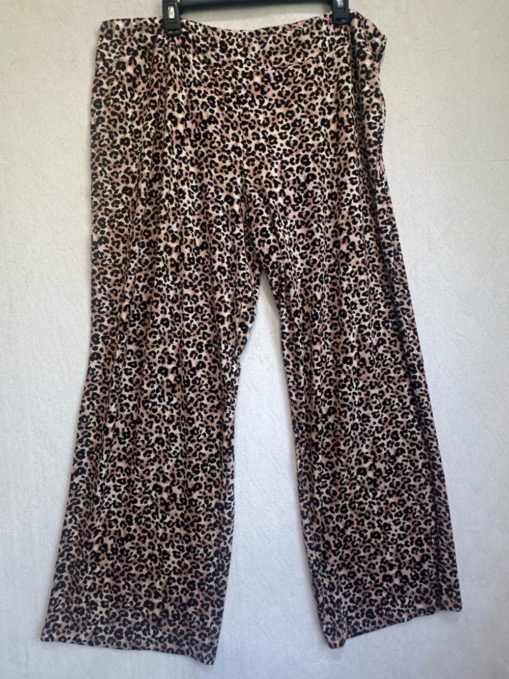 NWT Soma Cool Nights Leopard Print Wide-Leg Sleep Pants in Beige/Black Sz 2XL